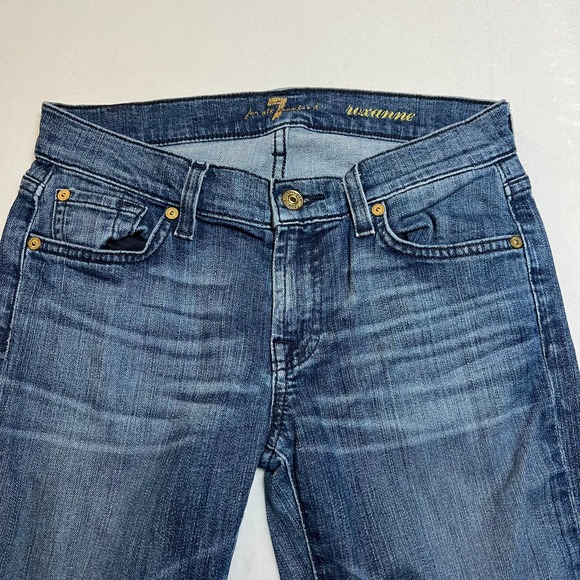 7 For All Mankind Blue Skinny Jeans - Picture 3 of 10